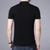 Fuybill mandaryn kołnierzyka krótkie koszulki TEE MAN MEN SILL STATE STYL TOP MEN MEN BRAND CONTIONS Slim Fit T-shirts 220504