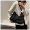 Evening Bags Designer Soft Cloth Shoulder For Women 2022 Winter Simple Fashion Lady Travel Handbags High Capacity Big Ladies Hobos