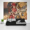 Tapisserier Boho Decor Anime Wall Hanging Tapestry Illustration Oljemålning Konst affisch Kawaii Rum Hemma Muraltapestries