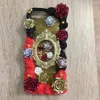 Kobiety luksusowe obudowy telefonu komórkowego kremowa guma czerwona róża perła Piękna ręcznie robiona moda na iPhone'a 6 7 8 11 12 13 Pro