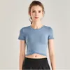LU Align New Ladies Yoga T-shirt à manches courtes Sports d'extérieur Running Fiess Sweat-Absorbing Quick-Drying Top