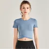 Lu Align New Fitness Ladies Yoga Kortärmad kort T-shirt Utomhus Sports Running Fitness Sweat-Absorbing Quick-Torking Top204W