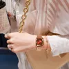 Polshorloges dames pols square horloge montre pour femme 2022 simple design luxe mode goud roestvrij staal waterdichte kwarts horloges hec