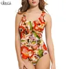 Moda senhoras sem mangas maiô gourmet pizza 3d onepiece banho casual verão feminino maiô gota w220616