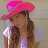 ベレー帽ガオノ女性のためのカウボーイハットピンクの面白いパーティーウエスタンカウガールプリンセスコスチュームハットフェザーラインストーンクラウンベレットを点滅させる