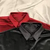 Velvet Red Luxury Clothes For Mens Burgundy Velour Shirts Mens Retro Elegant Plush Blouse Black Mens Shirts Unusual Party Club 220401