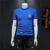 2024 Italië Heren Designer Poloshirts Man High Street Borduren Kousenband Slangen Kleine Bij Afdrukken Luxe Top Kwaliteit Katoen Kleding Tees S-4XL