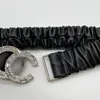 Famous brand women's girdle Classic luxury ladies belt Rubber band elastic belts diamond letter buckle Black Fashion waistband