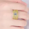 أزياء الأزياء الماس الكامل الماس اللامع خاتم الرجال الكبير الفضفاض الماس الزركون المقلدة moissanite الخطبة خاتم حفل زفاف