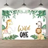 Décoration de fête Let's Wild One Birthday Backdrops Décor de table Affiche Tropical Jungle Forest Born Baby 1st Po BackgroundsParty Decoratio