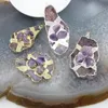 Colares de pendentes 1pcs Geode natural Agates Slice Slab Pingents Colar embutido AMTHYSTS Point Irregular Druz