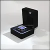Pudełka biżuterii Opakowanie Wyświetlacz LED LED LED Pierścienia Pudełka Kolejna Pakiet Wedding Pakiet Light