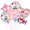 Ballons décoratifs sur le thème de la fête des mères, ensemble de ballons festifs, maman, je t'aime, anniversaire, chambre à coucher, signification d'une naissance extraordinaire5399474