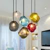 Simple Stone Bar Shop lampor Färgglada inomhus G4 -rum Pendant Light Glass Restaurant Dining LED Fixture Cafe Lighting the Lights TQRSV