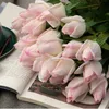 Flores decorativas grinaldas 7pcs/lot decoração artificial rosa seda látex floral toque real buquê de casamento diy partido em casa floresdecora