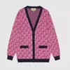 2024 Femme Sweater New G Luxury Designer Brand tricot en V Coumoir Couleur Couleur Couleur Boutons