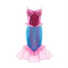 Girl Princess Little Mermaid Dress Kids Halloween Fancy Disfraz Fiesta de cumpleaños Sets Clothing With Wig 220212265V