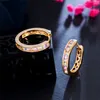 Fashion hip hop jewelry hoop earring colorful AAA cubic zirconia copper 18K gold earrings for woman Party Diamond Earring Circle South American Valentine's Day Gift