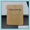 Earring Display Card Holder Blank Kraft Paper Tags For Diy Ear Studs And Earrings Brown Drop Delivery 2021 Tags Price Jewelry Packaging Z