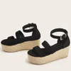 Sandalen Damen Open Toe Espadrilles Wedges Sommer Punk Casual Freizeit Strandschuhe Flatform WomanSandals