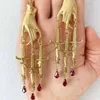 Baumelnder Kronleuchter The Golden Hand Dagger Ohrringe Gothic Statement WitchyDangle Kirs22