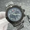 Watch Hurricane White Mens twarz czarny nylonowy pasek kwarcowy VK Chronograph Chronograf ciężki satynowy stalowy projektant męski na ręku MM