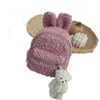 Lovely Kids Toddler Plush Cartoon Zaino Cute Bunny Ear School Bag Winter Warm Fleece Daypack for Boys Girls 220318