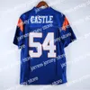 New 7 Alex Moran 54 Thad Castle Football Jersey Blue Mountain State BMS TV Show Goats Double Stitched Name and Number Top Quality