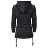 Autumn Men bluzy bluzy swobodne solidne z kapturem z kapturem z długim rękawem Mężczyźni Slim Fit Dark Hooded Lose Połki 220813