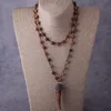 Подвесные ожерелья мода натуральная картинка камни из рога ожерелья рога