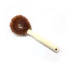 Brosse à huile antiadhésive avec manche en bois, brosse en cocotier, nettoyage de la vaisselle, dégraissage, fournitures de cuisine, marron, Portable