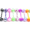 100pcs Body Jewelry Piercing Tongue Ring Barbells Nipple Bar Mix Nice Colors Christmas Gift 2278 Q2226S