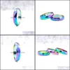Cluster Rings smycken Fashion Party 5a Kvalitet 6mm bredklipp Hematitring Rainbow 1 Piece Drop Delivery 2021 IB9MH