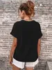 Женская футболка 2022 Летняя вершина с круглая шея базовая короткая рукава Женщины сплошной футболки