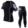 Men's T-Shirts Men's Short Sleeve Long Pants Bicycle Moisture Wicking Quick-Drying Cycling Clothing Suit OutdoorMen's