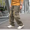 Fashion Tide Trousers Hip Hop Oversized Wide-leg Jeans Men Loose Skate Denim Pants Baggy Pockets Plus Size Light Blue Male Clthing Bottoms