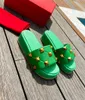 Women Summer Slippers bench shoes Stylish comfortable female mental buckle lady thick bottom big Willow nail genuine leather non slip versatile sandals V70521