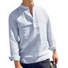 Camisas masculinas de manga longa de algodão Spring outono listrado slim fit stand shirt roupas masculinas plus size 5xl 220811