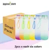 USA Warehouse Sublimation Gradient Straight Glasses Bottle 17oz 500ml Drinking Glasse DIY beer can Sublimating Beer Cup