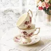 Mugs European-style Ceramic Luxury Flower Afternoon Tea Cup And Saucer Matching Set Kettle Coffee SetMugs