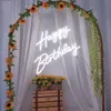 16 stili di luci a led Insegna al neon felice realizzata con acrilico trasparente per la decorazione di feste di compleanno per matrimoni al coperto 220615