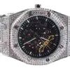 Lyxklockor för män Mekaniska isade ut män Fashion VVS Black Moissanite Diamond Bust Down Swiss Top Brand Wristwatches