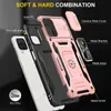 Kickstand Telefonfodral för Xiaomi 11T 12 POCO X4 X5 REDMI 9A 9C 10A 10C Obs 11 12 Pro Armor Socktillverkande Slide Camera Magnetic Car Mount Cellphone Fall