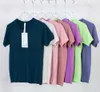 Lu-2. 0 Snabbt tekniska kvinnors kortärmade sömlösa yogatopp T-shirt Slim Fit Light Fast Dry Sports Shirt Wicking Knit Fitness andningsbar