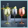 Wine Glasses Drinkware Kitchen Dining Bar Home Garden 500Ml Glass Metal Cup Champagne 304 Stainless Steel Sier Gold Copper Drop Delivery