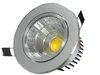 Dimmable Recessed Spotlight Cob Downlight Silver 천장 램프 따뜻한 쿨 흰색
