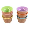 Plastic Kids Ice Cream Bowls Cup Eco-Friendly Cute Dessert Container Holder With Spoon Children Candy Gift Supply Tableware ZL0025