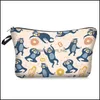 Sacs de rangement Accueil Organisation Housekee Jardin Impression Cosmétique Sac Lèvres Motif Maquillage Voyage Trousse De Toilette Zipper Maquillage Pochette Mode Clutc