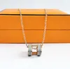 New High Quality Luxury Designer Design Rose Gold Letters Women's Pendant Necklace45cm