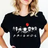 T-Shirt femme amis T-Shirt Stephen King personnages d'horreur imprimé dessin animé femmes hauts à la mode t-shirt surdimensionné vêtements d'halloween